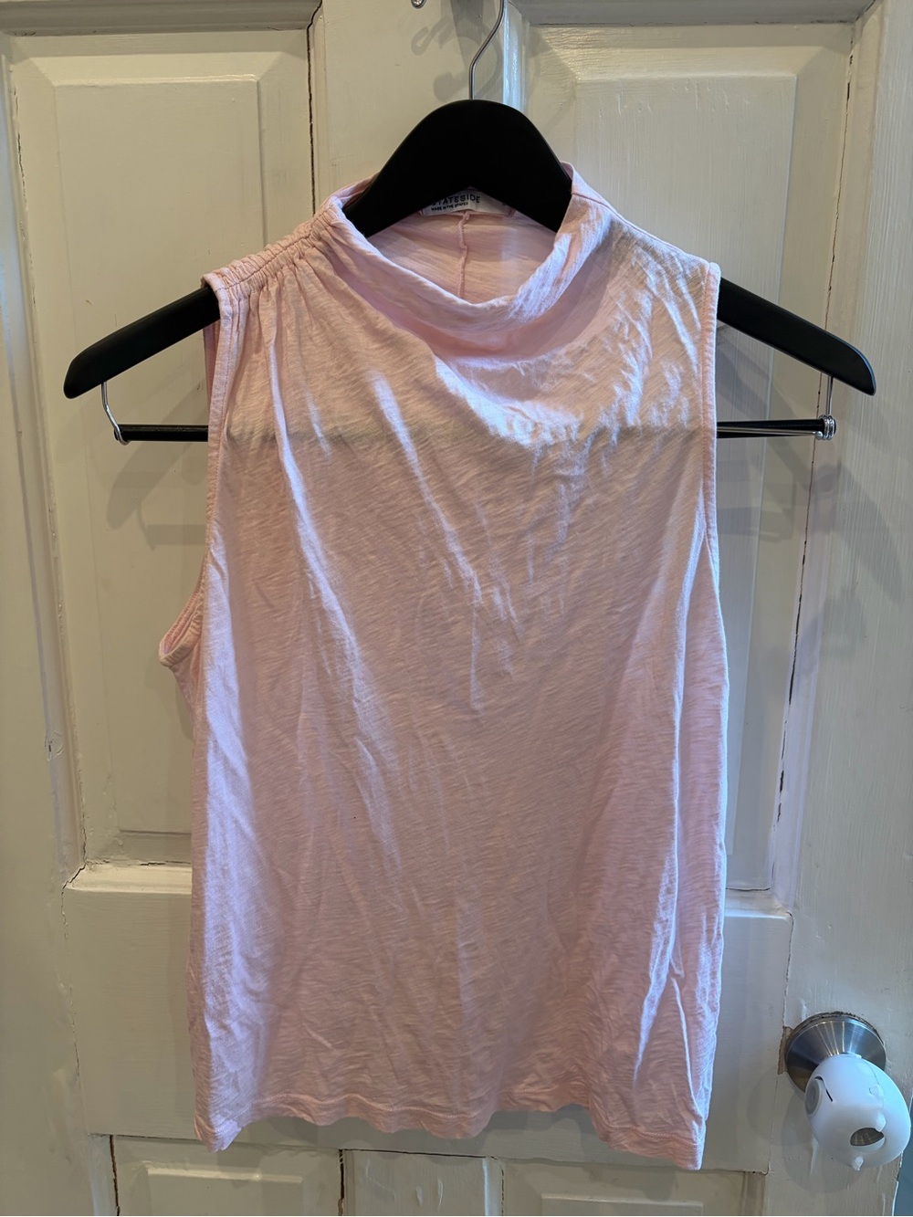 Stateside Light Pink Sleeveless Mock Neck Tank